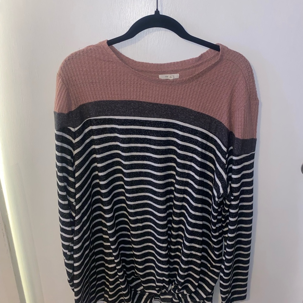 Striped Sweater with Pink and Black